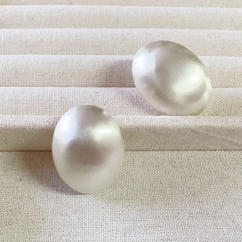 Oval Pebble Stud Earrings With 925 Sterling Silver Earring Post Brushed Metal Minimalist French Style Jewelry For Women