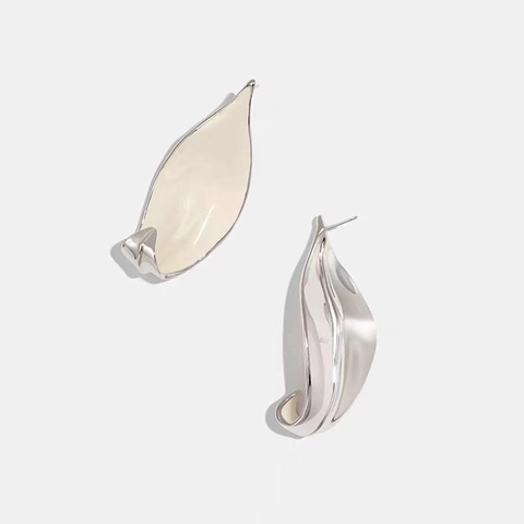 Blad Golf Emaille Oorbellen Ring Armband Sieraden Met 925 Sterling Zilveren Oorknopje Koper Minimalistisch Elegant Dames