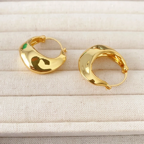 Onregelmatige Organische Hoop Oorbellen Emaille Glazuur 18K Verguld Koper Retro Moderne Sieraden Voor Vrouwen
