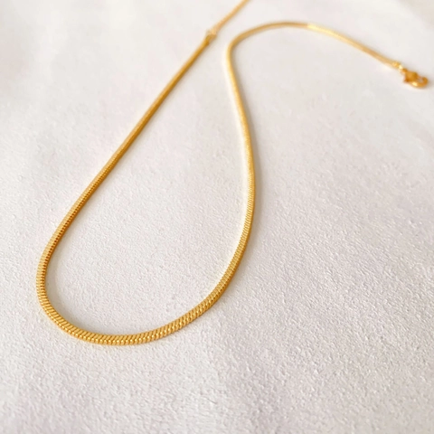 Minimalistische Vergoldete Kupfer Quadratische Schlangenkette Halskette Für Damen Leichte Luxus Verstellbare Flexible Schmuck Geschenk