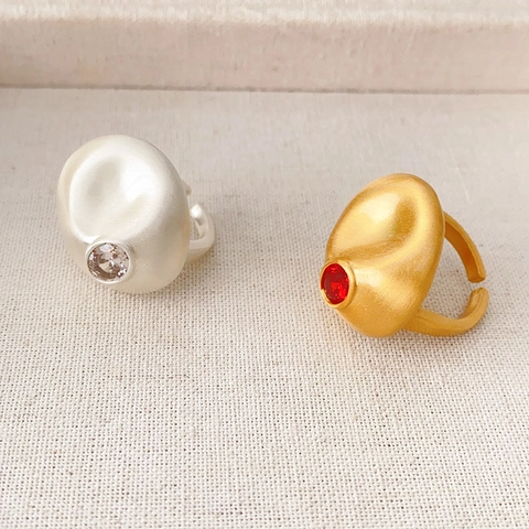Irregulärer Matten Messingring Und Zirkon Ohrstecker Mit 925 Sterling Silber Ohrstecker Vintage Minimalistischer Schmuck