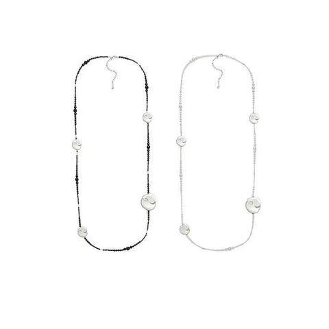 Collier Perlé en Agate Noire et Künstliche Perles Fleur en Émail Nouveau Style Chinois Élégante Chaîne de Pull pour Femme Bijoux