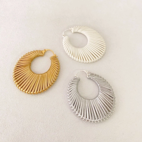 Orecchini A Cerchio In Rame Retrò Con Corda Intrecciata Per Donna Gioielli Geometrici Fatti A Mano A Forma Di C Texturizzati