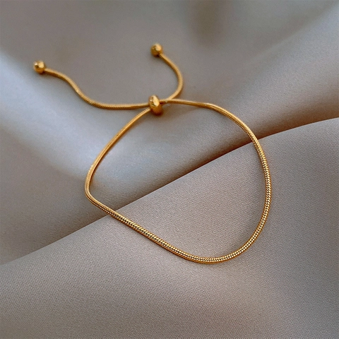 Vintage Adjustable Titanium Steel Snake Chain Anklet For Women Minimalist Sexy Foot Jewelry