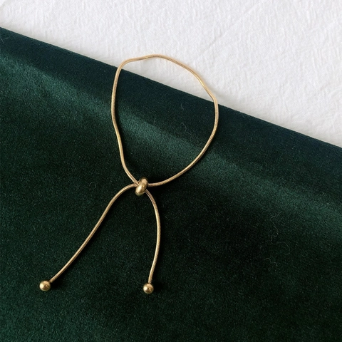 Minimalistisches Titanstahl Schlangenknochenkette Armband Verstellbarer Schiebeverschluss Für Damen Retro Eleganter Schmuck