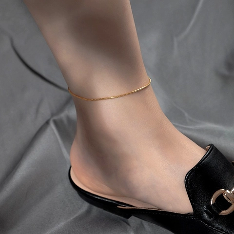 Cavigliera Minimalista A Catena Di Serpente In Acciaio Inossidabile Catena Regolabile Per Donna Stile Elegante E Duraturo