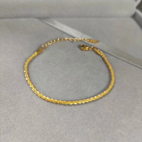 Glinsterende Sterrenarmband Titaniumstaal 18 Karaats Verguld Minimalistisch Elegant Handsieraden Voor Dames