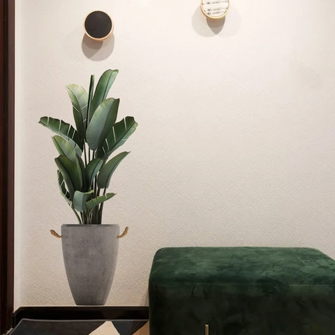 Moderne Topfgrünpflanze Wandtattoo PVC Wasserdicht Strelitzie Blätter Wandbild Dekoration Für Wohnzimmer Schlafzimmer Home