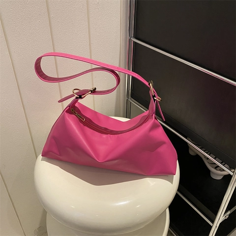 Borsa a Spalla da Donna in Morbida Pelle PU Minimalista Grande Capacità Tinta Unita Borsa a Tracolla Sottobraccio Con Tracolla Singola Regolabile Piccola Borsa Quadrata