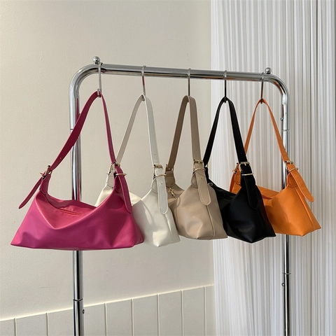 Borsa a Spalla da Donna in Morbida Pelle PU Minimalista Grande Capacità Tinta Unita Borsa a Tracolla Sottobraccio Con Tracolla Singola Regolabile Piccola Borsa Quadrata