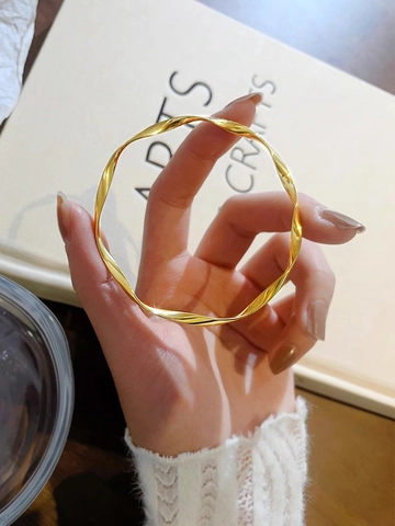 Brazalete Mobius De Acero Inoxidable Torsido Espiral Minimalista Joyas Pulidas Regalo Para Mujeres