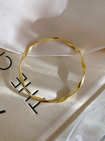 Brazalete Mobius De Acero Inoxidable Torsido Espiral Minimalista Joyas Pulidas Regalo Para Mujeres