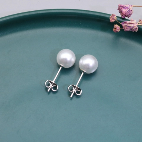 Imitation Künstliche Perle Ohrstecker Edelstahl Elegant Einfach Schmuck Für Frauen Koreanischen Stil