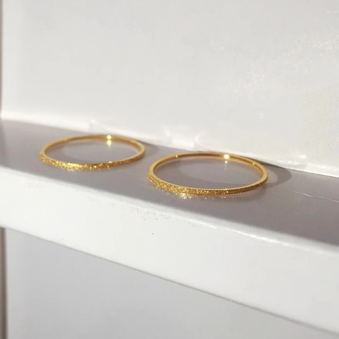 Anello In Acciaio Al Titanio Smerigliato Ultra Sottile Minimalista Gioielli Da Nocche Impilabili Sabbiati Scintillanti Per Donna Versatile Quotidiano