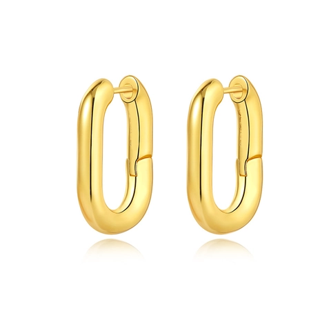 Orecchini A Cerchio Ovali Minimalisti In Acciaio Inossidabile Geometrici Lucidati Brillanti Gioielli Chic Da Donna
