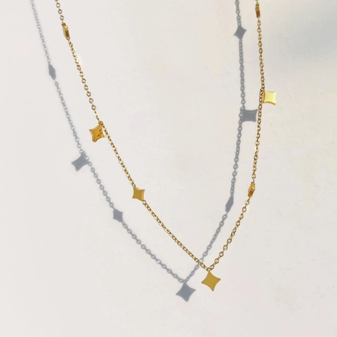 Sternen Anhänger Halskette Edelstahl Vergoldet Französisch Einfach Elegant Minimalistischer Schmuck Für Frauen