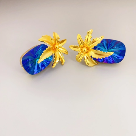 Tropische Palmblatt Ohrstecker Mit 925 Sterling Silber Ohrstecker Kupfer Kristall Schmuck Für Damen Urlaub