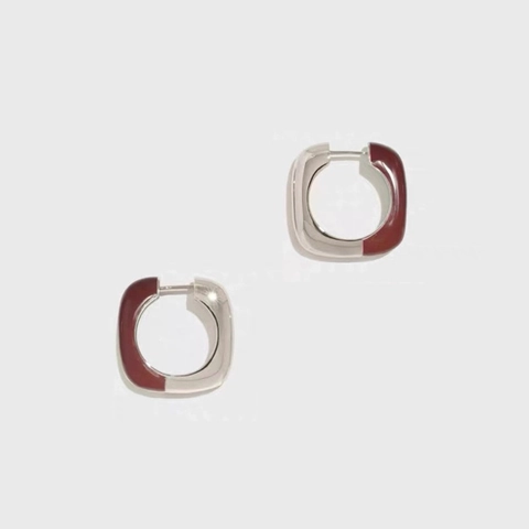Orecchini A Cerchio Quadrati Geometrici Da Donna Gioielli In Rame Smaltato Stile Minimalista Angoli Arrotondati