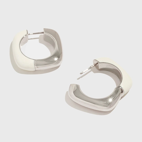 Orecchini A Cerchio Quadrati Geometrici Da Donna Gioielli In Rame Smaltato Stile Minimalista Angoli Arrotondati