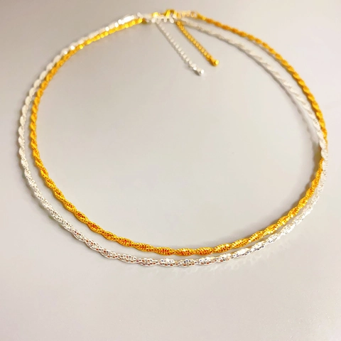 Collana A Catena A Fune Torta Minimalista In Rame Placcato Oro Choker Da Donna Moda Pendolare Gioielli Regolabili