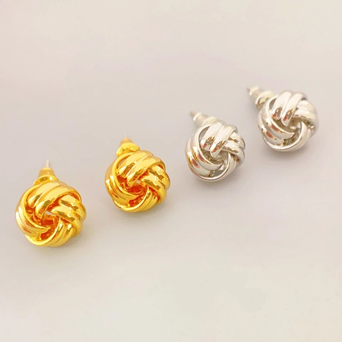 Love Knot Ohrstecker Für Damen Kupfer Gewebtes Gezwirntes Design Mit 925 Sterling Silber Ohrpfosten Schmuck