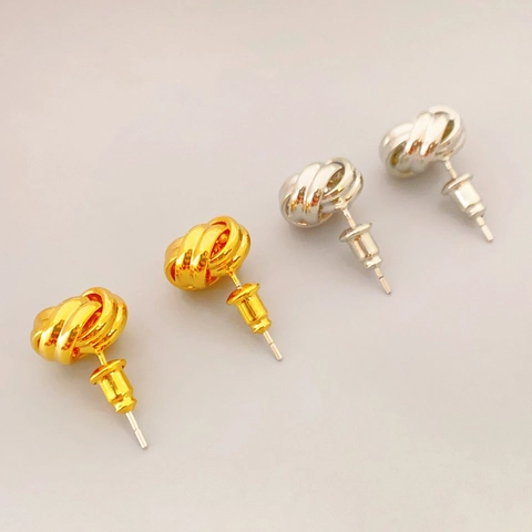 Love Knot Ohrstecker Für Damen Kupfer Gewebtes Gezwirntes Design Mit 925 Sterling Silber Ohrpfosten Schmuck