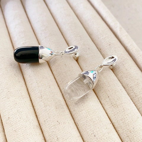 Orecchini A Lobo Capsule Creativi Agata Cristallo Ottone Con Perno In Argento Sterling 925 Stile Francese Minimalista Moda Donna