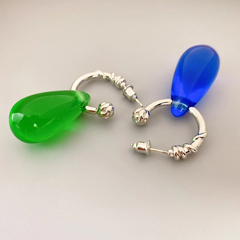 Tropfen Ohrhänger Messing Mit 925 Sterling Silber Ohrstecker Transparentem Glas Wassertropfen Für Damen Elegant