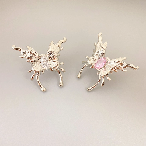 Schmetterling Ohrstecker Mit 925 Sterling Silber Ohrstecker Kupfer Strass Schmuck Für Damen Elegant Flüssigmetall Design