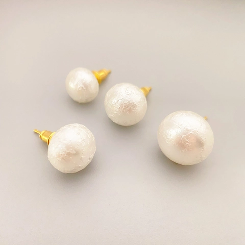 Matte Textured Round Bead Stud Earrings With 925 Sterling Silver Earring Post Copper Minimalist Elegant For Women