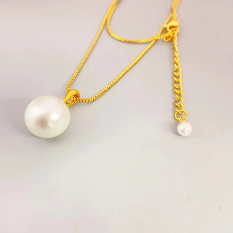 Collar Con Colgante De Perla Artificial Bañado En Oro De 18K Cobre Minimalista Elegante Joyería Regalo Mujer