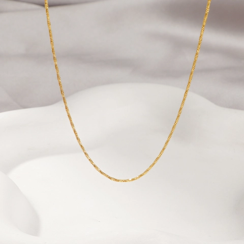 Collana A Catena Torciglione Minimalista Placcata Oro 18K Acciaio Inossidabile Gioielli Fini Per Donne Quotidiani