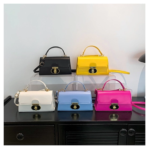 Women Shoulder Bag PU Leather Elegant Handbag With Top Handle Removable Strap Chic Flap Square Crossbody Bag For Lady
