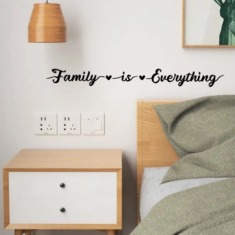 Family Is Everything Wandaufkleber Abnehmbar PVC Schriftzug Dekor Für Wohnzimmer Schlafzimmer Zuhause Kunst Zitat Herzen
