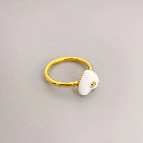 Minimalistischer Messing Herzform Ring 18K Vergoldet Emaille Glasur Schmaler Fingerring Für Damen Mode Schmuck Geschenk