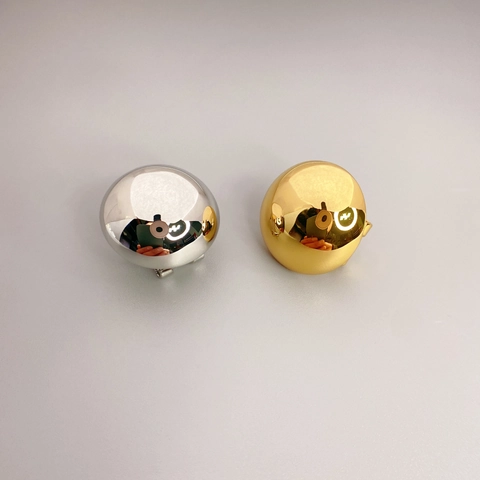 Minimalistische Halbkugelförmige Ohrstecker Kupfer Spiegelglanz Massiv Dom Schmuck Mit 925 Sterling Silber Ohrstecker