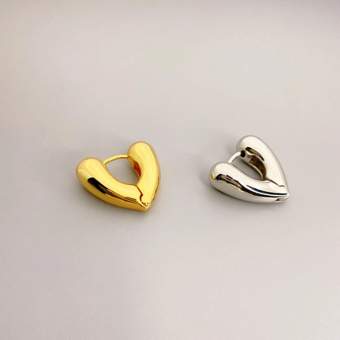 Minimalistische Herz Creolen Für Damen Mit Ohrsteckern Aus 925 Sterling Silber Messing 18 Karat Vergoldet Schmuck