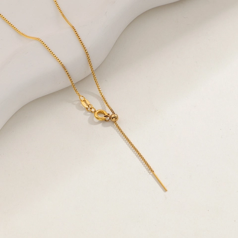Verstelbare Ketting 18K Verguld Titanium Staal Schuifkraal Pin Einde DIY Sieraden Voor Vrouwen