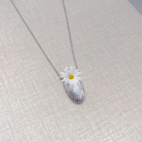 Vintage Gänseblümchen Oval Gebürsteter Kupfer Schmuck Mit 925 Sterling Silber Ohrring Post Für Frauen Retro Floral