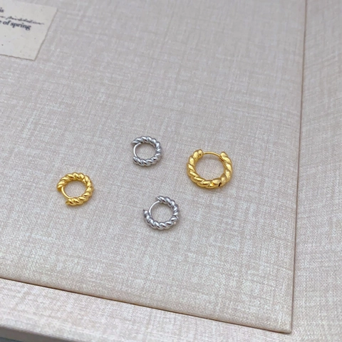 Orecchini A Cerchio In Corda Intrecciata Rame Placcato Oro Stile Retro Minimalista Gioielli Per Donna