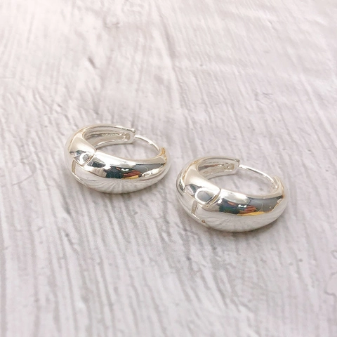 Minimalist Copper Chunky Hoop Earrings For Women Gold Silver Plated Oval Geometric Huggie Earrings Fashion Jewelry Gift