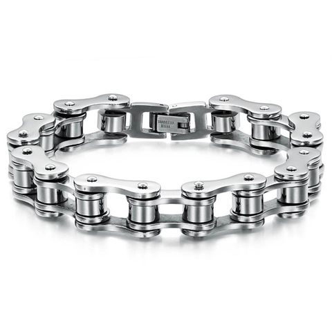 Motorrad Kette Armband Edelstahl Poliert Industrie Punk Fahrrad Glied Männer Schmuck
