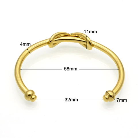 Minimalistischer Knoten Offener Armreif Polierter Edelstahl Modeschmuck Elegantes Accessoire Für Damen Herren