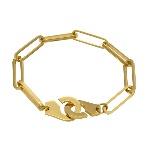 Pulsera De Esposas De Acero Inoxidable Con Eslabones Entrelazados Hip Hop Punk Joyería Minimalista Para Hombres Mujeres Parejas