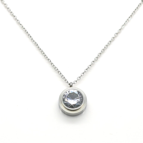 Collana Con Pendente Minimalista In Zircone Acciaio Inossidabile Placcato Sottovuoto Catena Clavicola Gioielli Donna