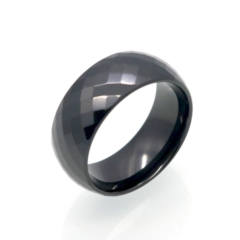 Minimalist Faceted Ceramic Ring Geometric Modern Band Jewelry For Men And Women
