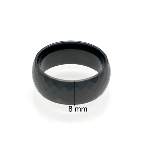Minimalist Faceted Ceramic Ring Geometric Modern Band Jewelry For Men And Women