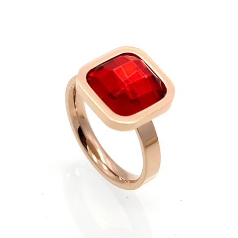 Bague en Acier Inoxydable 316L Avec Zircon Carré Pour Femme Poli Géométrique Bague De Doigt En Cristal Bijoux De Fête