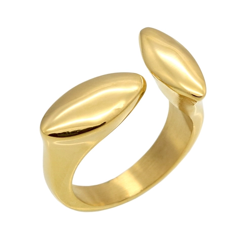 Minimalistische T-Vormige Geometrische Open Ring 316L Roestvrij Staal 18K Verguld Verstelbaar Hoogglans Sieraden