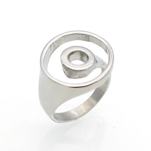 Anillo Círculo Doble Anidado Minimalista Acero Inoxidable 316L Chapado En Oro 18K Geométrico Pulido Espejo Moderno Unisex